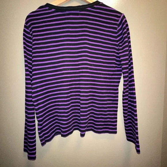 Ralph Lauren purple black striped button long sleeve shirt - Picture 3 of 3